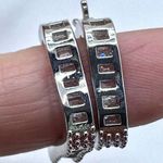 Silver tone rhinestone hoop earrings Photo 7