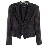 W By Worth  Wool Silk Blend Ruffle Stripe Blazer Jacket Photo 0
