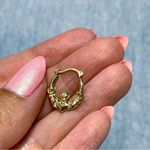 Claddagh Round Hoop Earrings in Solid 14k Gold, 3/8" Yellow Photo 2