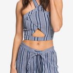 Roxy Jessa Striped Cropped Cutout Halter Top Photo 1