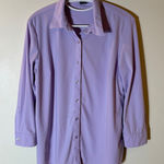 AMELIORA Lavender Button Down Blouse Italian Fabric Size Medium Purple Photo 0