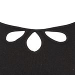 Lane Bryant  22/24 Plus Size Black Knit Cutout Neckline Quarter Sleeve Blouse Top Photo 2