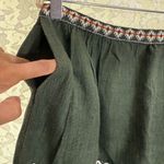 Vintage green ethnic Embroidered a line Skirt Rasta colors euc small w pocket Photo 3