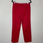 Escada Woman's Sz 38/ US 8 Red Straight Leg Mid Rise Textured Career Pants Photo 7