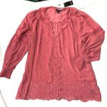 Torrid eyelet long sleeves smocked blouse Photo 4