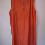 Alessia Pacini 2X 100% Linen Dress Midi Sleeveless Lace Split Neck Red Photo 6