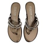 Italian Shoemakers NWOB Bronze Gold Cushioned Sandals with Rhinestone Straps Photo 2