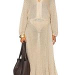 Alexis  Heida Dress in Gold Natural XSmall New Womens Long Knit Sweater Maxi Photo 0