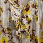 Free People One Size Small Naya Printed Floral Ruffle Sleeve Tie Bottom Hem Yellow Photo 4