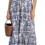 The White Lotus x Aqua Maxi Dress Blue White Print Sleeveless Pockets XS Photo 0