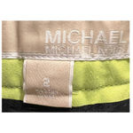 Michael Kors  Cropped Pants Black with Lime Green Waist Band Size‎ 2 Photo 2