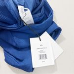 ONIA  Jenna One Piece Solid Seersucker Swimsuit in New Blue Size XS One Shoulder Photo 9