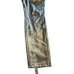 EXPRESS Metallic Faux Leather Jeans Pants Size 4R Pewter Pleather Club Holiday Photo 7