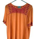 MS South Main Cinco de Mayo Style Vibrant Orange Embroidered Blouse Size S Photo 5