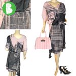 Roaman’s ROAMAN'S PINK & GRAY CHIFFON TOGA WRAP STYLE SHEATH DRESS NWT (34W) Photo 1