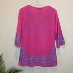 Gretchen Scott pink and blue embroidered tunic Photo 4