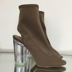 Charlotte Russe Beige Sock Clear Heels NEW Photo 1