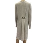 Chenault Patterned Textured Knit Long Lightweight Side Slit Duster Cardigan L Tan Size L Photo 3