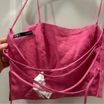 ZARA  Flowy Pink Strappy Back Crop Top Size: S Photo 6