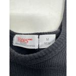 Hanes Brand New Women's Size Medium Rib Longline Bralette Cotton Black Photo 1