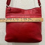 JACK GEORGES Red Leather Voyager Zip Top Crossbody Hobo Shoulder Bag Photo 9