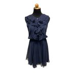 Adam Lippes  100% Silk Navy Blue Dress Size 6 Photo 4