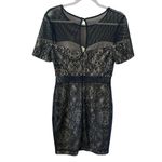 Guess  Black Lace Bodycon Dress 6 mesh top and waist inset lined lightly padded Photo 1