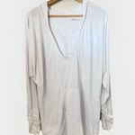 Zella  Zel Dri Hooded White Long Sleeve Ruched Gym Lounge Sporty Top XL Photo 0