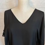 A Byer A.Byer sheer black tunic; batwing/poncho sleeves, detailed with wide lace Size S Photo 1