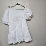 RHODE‎ Martina Dress XL White Heart Eyelet One Shoulder Puff Sleeve Cotton NWT Photo 3