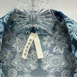 Roper knit stretchy western wear pearl snap long sleeve shirt women's large Blue Photo 4