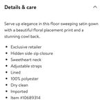 House Of CB NEW Mariamma Dark Brown Floral Printed Satin Maxi Dress XS Photo 14