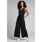 Calvin Klein  Black Sleeveless V-Neck Wide Leg Belted Jumpsuit Women's size 4 Photo 1