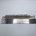 Vintage Multi Link Circle Chain Bracelet Gold Antique Gold Costume Photo 4