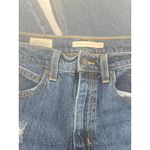 Levi's Premium 70s High Slim Straight Jeans Dark Wash Distressed Raw Hem Size 25 Photo 5