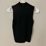 ZARA  Black V-Neck Choker Strap Sleeveless Top Women’s Small | Zip Back Ribbed Kn Photo 3