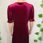 Elegant Burgundy Red Velvet Dress Retro New Size M Photo 8
