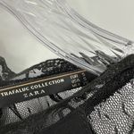 ZARA Black Mesh Short Sleeve & Back Crew Neck A-Line Mini Dress Size Small Photo 3