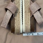 Madden Girl  size 8.5 pink & gold sparkly jute wedge comfy stylish sandals GUC Photo 10