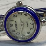 Geneva Blue Silver Twisted Cable Bracelet Watch‎ Quartz Small Face Vintage Style Photo 1