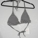 ANDIE NWT  Black & White Gingham Check The String Bikini Top Size XL Photo 2