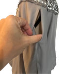 Alice + Olivia gray beaded collar shift dress with corded belt, Size M NWT Photo 6