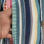 Multiples  Size L Blazer Jacket Crochet Fringe Striped Print Open Front Lined Photo 8