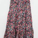 VTG Handmade Maxi Skirt Size S Boho Tiered Floral Cottagecore Prairie Romantic Black Photo 0
