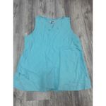 Flax Linen Tank Top Sleeveless Aqua Blue Women's Size 3G (24-26) Photo 2