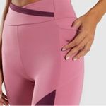 Gymshark  Asymmetric Colorblock Dusty Pink/Dark Ruby Leggings Size XS Photo 1