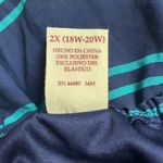 Faded Glory  2X Blue Green Stripe Ruffle Front Ruched Waist Maxi Dress Preppy Photo 8