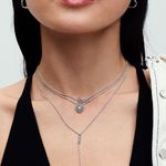 Pandora  sparkling heart halo pendant necklace sterling silver women’s luxury‎ Photo 3