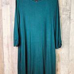 ALYX Size XL ALine Green Super Soft Sweater Dresss 3/4 Ruched Sleeves Ve… Photo 1