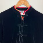 Chico's  Design 1‎ Jacket Womens Medium Black Velvet Floral Silk Rayon Toggle M 8 Photo 2